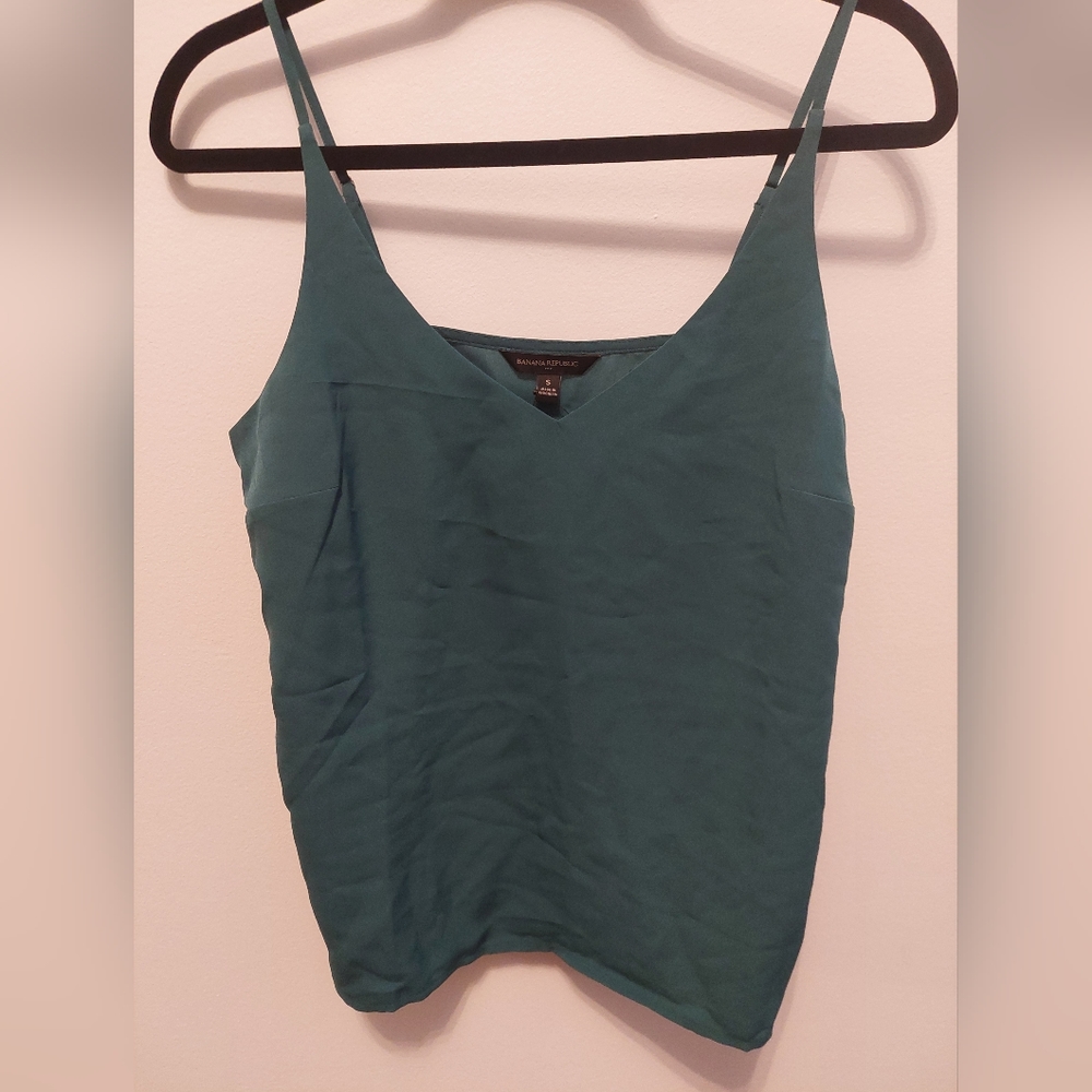 Banana Republic Green V-neck Tank Top